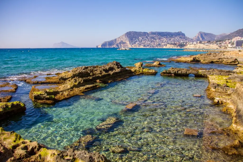 Roman fish pools at Baños de la Reina beside the Mediterranean Sea in Calpe.