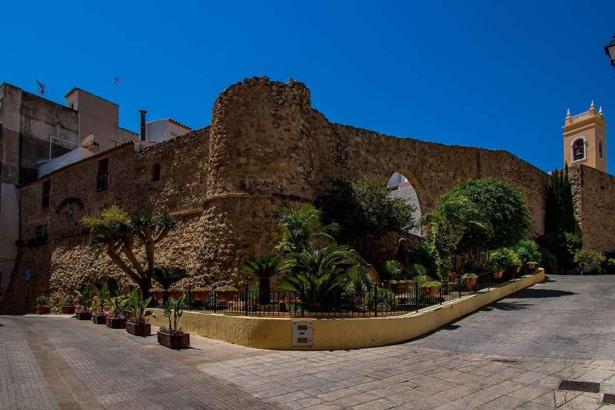 Torreó de la Peça and the surviving old town walls in Calpe, Spain
